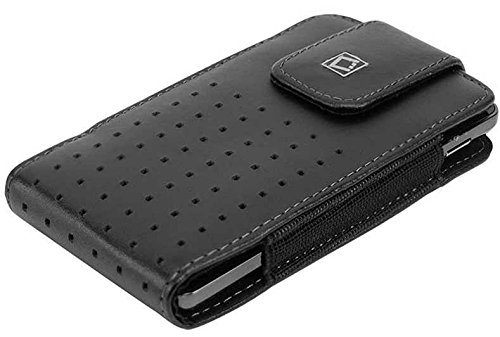 Motorola Droid RAZR MAXX HD Vertical Style Slide In With Flap Case Made In Genuine Leather With Magnetic Closure And Removable Spring Clip Black