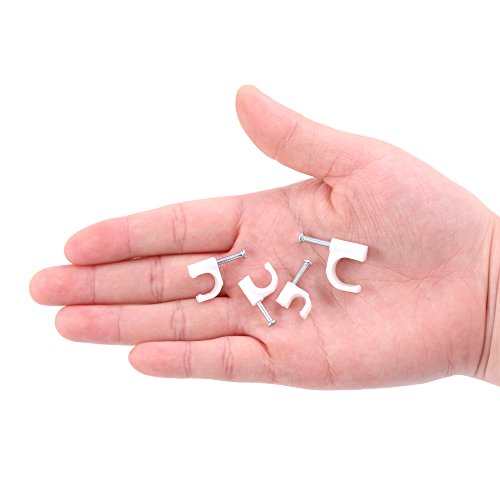 image for Swpeet 400 Pcs Multiple Models Premium Plastic Round Cable Wire Clips 