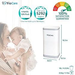 TrioCare Odour Locking Blocking Control Diaper Pail