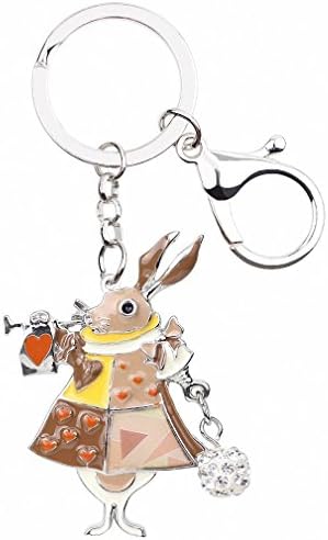 Bonany Enamel Alloy Hare Rabbit Key Chain Key Ring Handbag Bag Charm Keychain Accessories Fashion Animal Jewelry For Women Brown