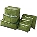 Packing Cubes, Teoyall 6pcs Travel Organizers Pouch Storage Bags (Green)