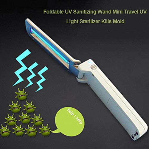 Yongan UV Disinfection Scanner Sanitizing Travel Wand with Automatic Safety Switch,Foldable Handheld UV Light Sterilizer Kills Mold,Suitable for Indoor Outdoor Use