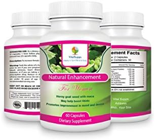 100% Natural Libido Booster for Women | Female Sexual Enhancement Capsules | Ease Menopause Symptoms | Pills for sexual pleasure, desire, and mood | 100% Pure Horny Goat Weed w/ Maca