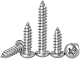 FandWay 304 Stainless Steel M5 Self Tapping Screws 100Pcs Wood Pan Head Phillips view 8