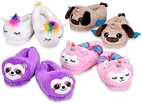 Top Trenz Plush Unicorn,Sloth,Puppy,Llamacorn Kids Slippers