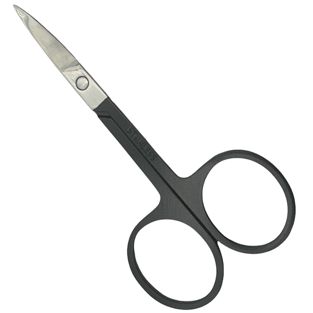 Professional Beauty Scissors, Ultra Sharp Curved Beauty Scissors, Stainless Steel Cuticle Scissors, Suitable for Trimming Eyebrows, Nails, Nose Hair, Eyelashes (332, Black, One)