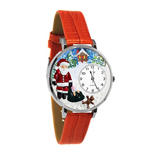 Whimsical Watches Unisex U1220009 Christmas Santa Claus Red Leather Watch