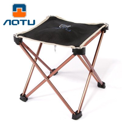 AOTU Made of Aviation Aluminum Alloy 7075, Outdoor Mini Folding Stool, Can Be Used for Fishing, Tourism, Beach, Camping, Barbecue. Very Rugged and Durable