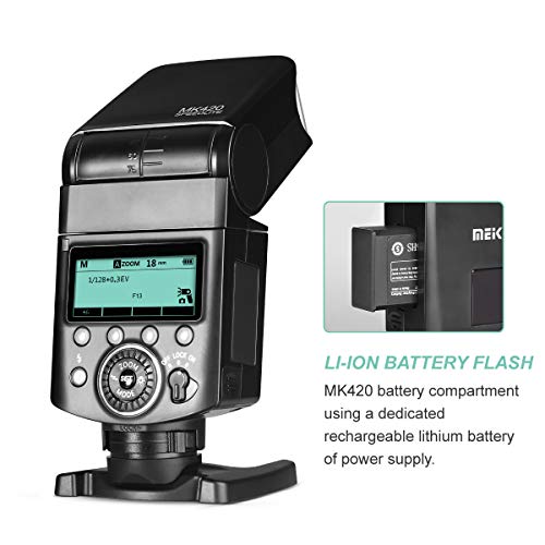 Meike MK420N TTL Liion Battery Camera Flash Speedlite with LCD Display Compatible with Nikon