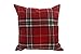 Plaid -18x18 Inches, Tartan Plaid Style on Soft Cotton Canvas Decorative Pillow Cover. (Bright Red)