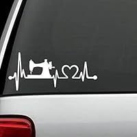 Bluegrass Decals K1090 Sewing Machine Heartbeat Lifeline Decal Sticker