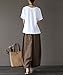 Aeneontrue Women's Patchwork Wide Leg Pants Trousers with Big Pockets (Large, Style1_Brown)