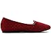 Ollio Women's Shoe Ballet Suede Jewel Stud Comfort Flat