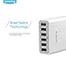 Lumsing 60W 5V 6-Port USB Desktop Charger Charging Intelligent Control Chipset Multi Travel Power for iphone, ipad, Samsung,Nexus, HTC, Sony and More (White)