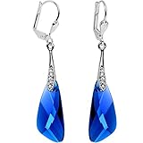Body Candy Handcrafted Silver Plated Blue Inspire Dangle Earrings Created with Swarovski Crystals