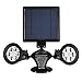 Solar Motion Sensor Light Outdoor, iThird 12 LED 600LM Solar Powered Security Lights Wall Mounted Twin Spotlights for Garage Garden Yard Porch Driveway Pool Daylight Super Bright Waterproof