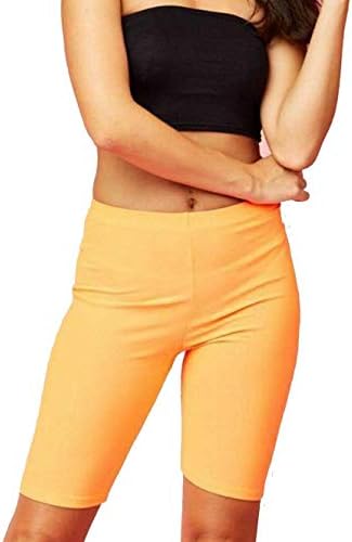 neon orange cycling shorts