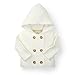Hope & Henry Baby Long Sleeve Button Front Hooded Sweater, 0-3 Months, Soft White