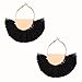 VK Accessories Semicircle Fan Shape Tassel Earrings Hoop Dangle Ear Drop Soriee Black