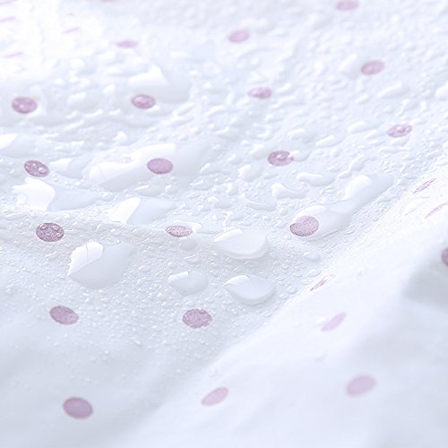 Lameila Brand Shower Cap for Girls Teens Women with Elastic Band and EVA material , PVC-free , Chlorine-free , Mold Resistant , Waterproof , Washable , Reusable , White Purple Dot - Thumbnail 2