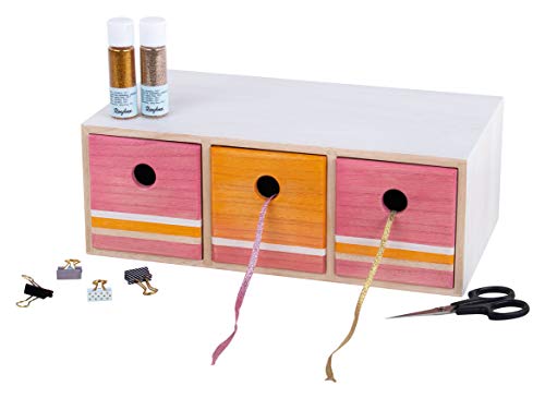 Rayher 62909505 Holzkommode mit 3 Schubladen, FSC 100%, natur, 32x18x11.5 cm – Bild 4