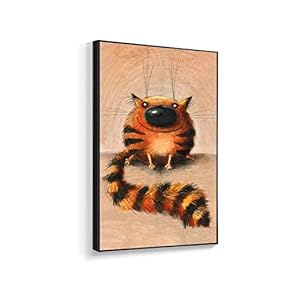 Framed Canvas Home Artwork Decoration Lovely Kitten Canvas Wall Art for Living Room, Bedroom - 16x24 inches