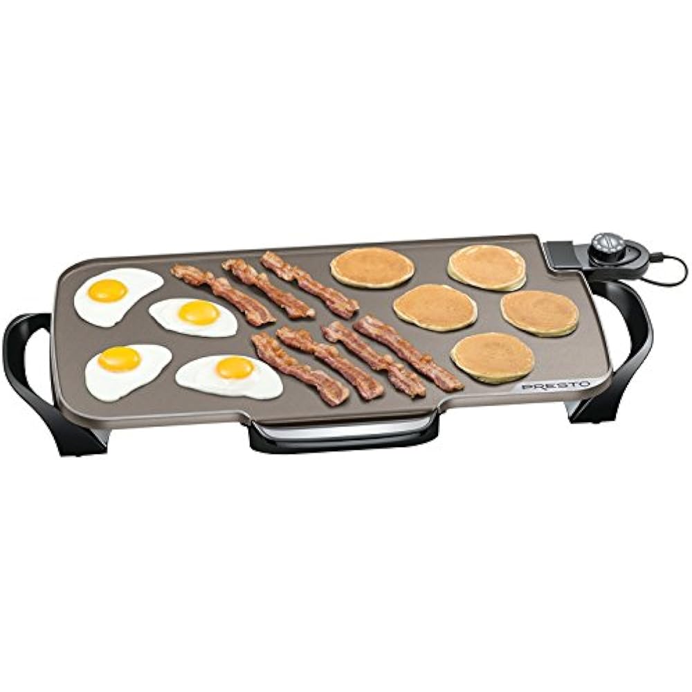 07062 Ceramic 22inch Electric Griddle With Removable Handles, Black