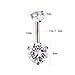 CANDYFANCY 14G Belly Button Ring Surgical Steel Curved Barbell Navel Rings Clear Round Cubic Zirconia Belly Piercings Jewelry