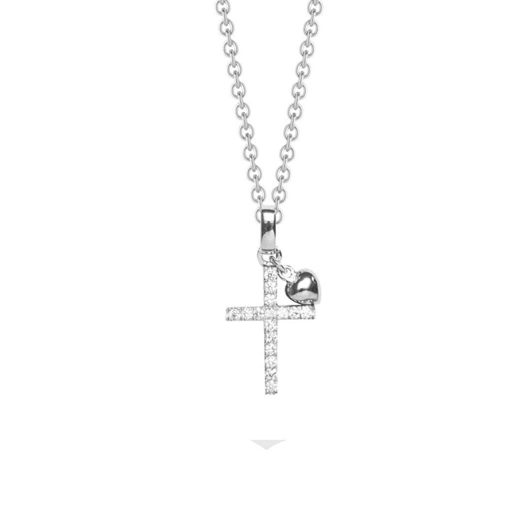 NANA KAY Sweet Talisman Silver Cross Necklace with Cubic Zirconia ST765