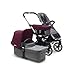 Bugaboo Donkey 2 Mono Baby Stroller, Foldable Stroller, Converts into Twin Side-by-Side Sibling Stroller, from Birth Baby Stroller, Infant Stroller, Multiple Seat Positions, Grey/Red