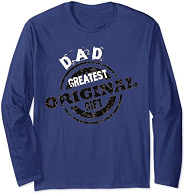 Unisex Greatest Dad Long Sleeve T Shirt XL: Navy