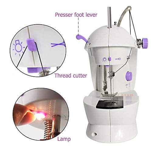 Boxtree Sewing Machines,Portable Mini Sew Machine with Needle Protector,Adjustable Double Speed with Foot Pedal