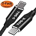 BrexLink USB C to USB C Cable 60W Fast Charging, 6.6ft Nylon Braided USB Type C Cable Compatible W. MacBook Pro 2019 2018, iPad Pro 2019 2018, Samsung Galaxy S20 Ultra S20+ Note 10 Plus(2-Pack Black)