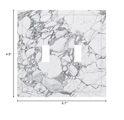 White Gray Marble 2 Gang Double Toggle Light Switch