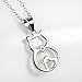 FLYOW S925 Sterling Silver Cute Cat Pendant Necklace, 18
