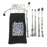 Makeup Brush Set 5Pcs Beauty Brushes,Harry potter Magic Wand Cosmetic Brush (Sliver)