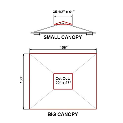 Brown Replacement Gazebo Canopy for 10 x 12 Regency II Patio Gazebo