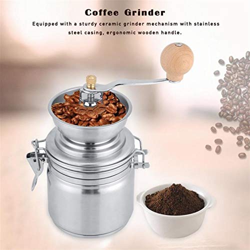 HEQIE-YONGP Elektrische Kornmühlenschleifer Manuelle Kaffeemühle Edelstahl Einstellbare Keramik Gewürzmuttern… – Bild 3