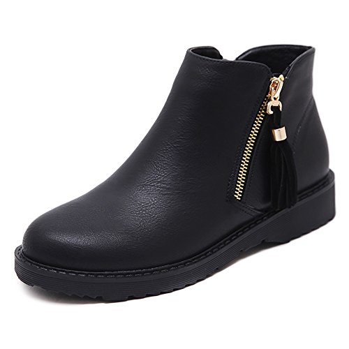 Meeshine womens boots leather suede low heel zipper ankle bootie …