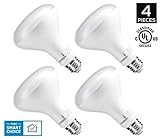 Hyperikon BR30 LED Bulb, 9W (65W equivalent), 5000K (Crystal White Glow), Dimmable, Wide Flood Light Bulb, 120° Beam Angle, Medium Base (E26), UL-Listed - (Pack of 4)