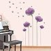 Wall Decals – Wall Décor – Flower Wall Decals – Flower Wall Stickers - Flower Decals – Wall Stickers – Purple Wall Decals – Purple Flower Wall Decals - Purple Flower Stickers