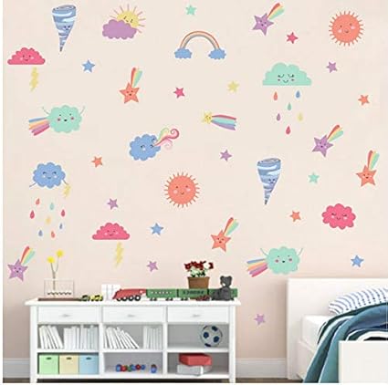 Sticker Mural Citation Dessin Anime Magique Nuage Goutte De Pluie Autocollant Mural Mignon Meteo A Theme Reutilisable Stickers Muraux Pour Enfants Chambres Pepiniere Cadeau Baby Shower Decor Amazon Fr Bricolage