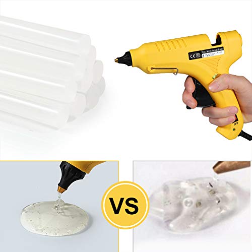 Hot Glue Gun 100W Dual Power High Temp Heavy Duty Melt Glue Gun Kit with 20 Pcs Premium Glue Sticks for Arts & Crafts Use,Christmas Decoration/GiftsHot Glue Gun 100W Dual Power High Temp Heavy Duty Me