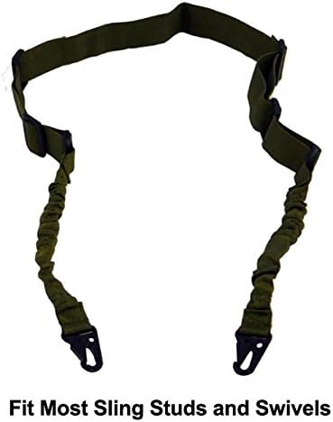 KTW 1.5" Universal 2-Point Adjustable Hunting OD Green Two Point Shoulder Gun Strap OD Fit Most Sling Studs and Swivels