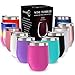 CHILLOUT LIFE 12 oz Stainless Steel Tumbler with Lid & Gift Box - Wine Tumbler Double Wall Vacuum Insulated Travel Tumbler Cup for Coffee, Wine, Cocktails, Ice Cream, Powder Coated Tumbler