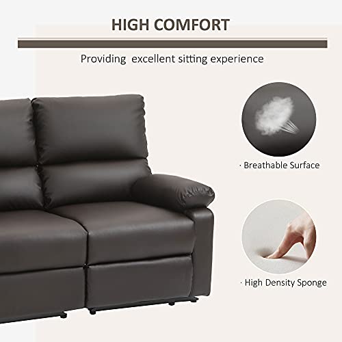Modern Manual Recliner 2 Seater Sofa Reclining Loveseat with PU