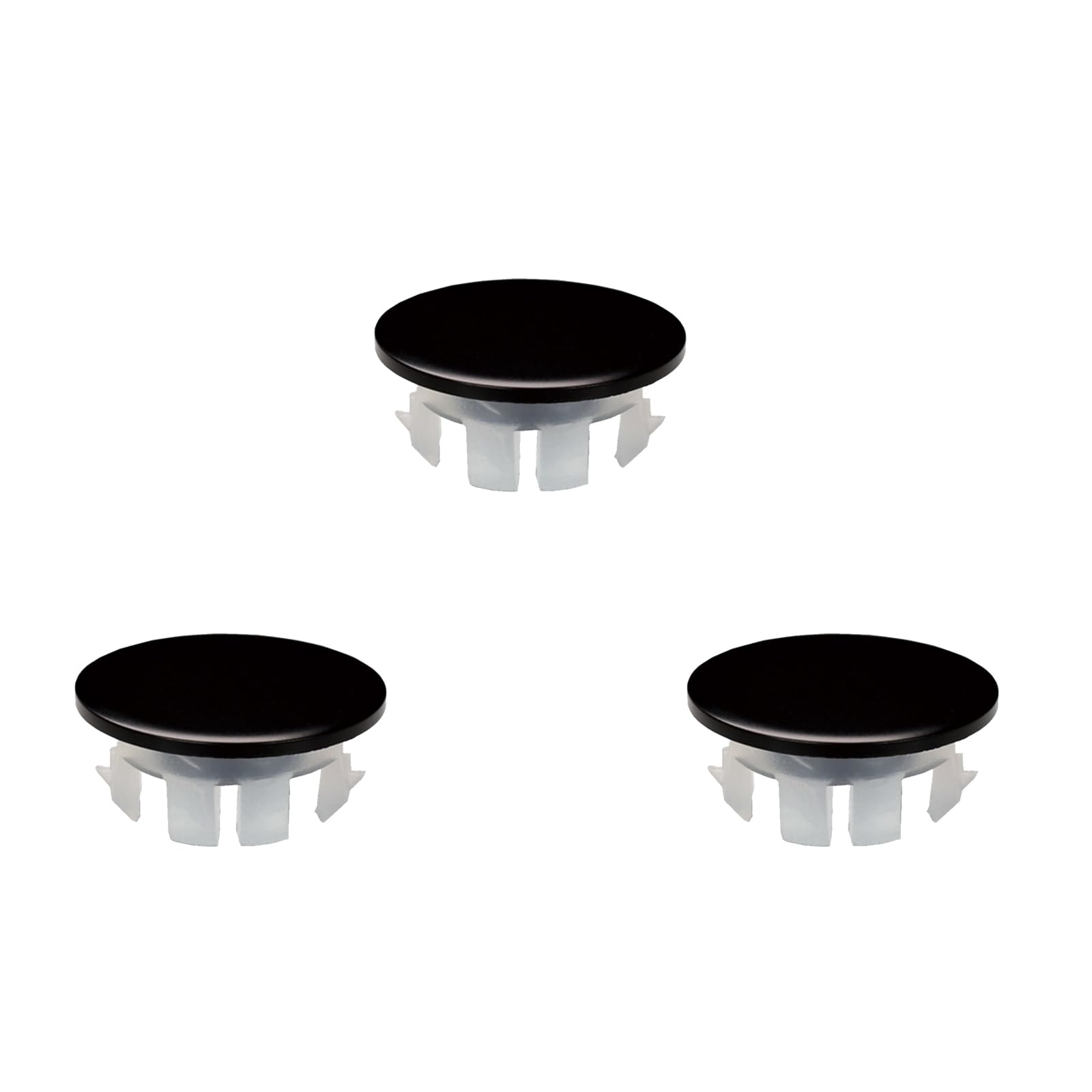 Leliafleury 3Pcs Sink Overflow Ring Round Overflow Hole Cover Sink Overflow Cover Basin Trim Drain Cap Cover for Kitchen Bathroom Sink Toilet Washing Basin (Black)