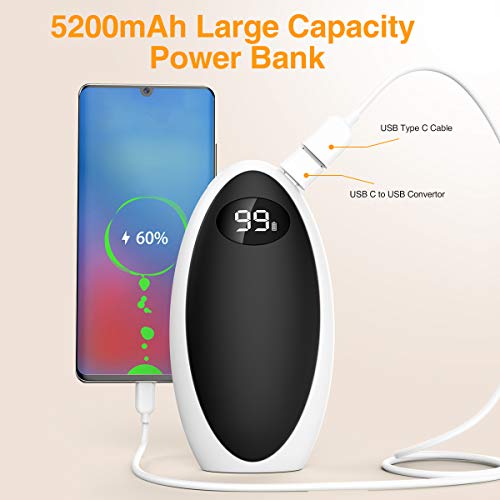 infray Hand Warmers Rechargeable, USBC 5200mAh Reusable Pocket Warmer