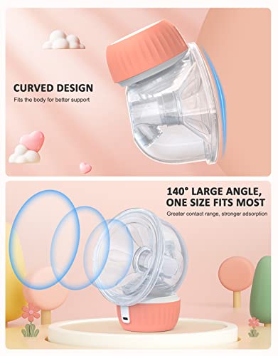 Wearable Breast Pump, [Painless Massage & Strong Pumping] Portable Hands Free Milk Extractor [3 Modes & 9 Levels] Low Noise USB-C Rechargeable Electric Breast Pump (2PCS)