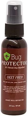 Bug Protector Insect Repellent Travel Size, USDA Certified Organic, 2 fl.oz, DEET Free, Kid Safe, No synthetic chemicals, No Alcohol, Cruelty Free, No animal tested, Made in USA, US Organic